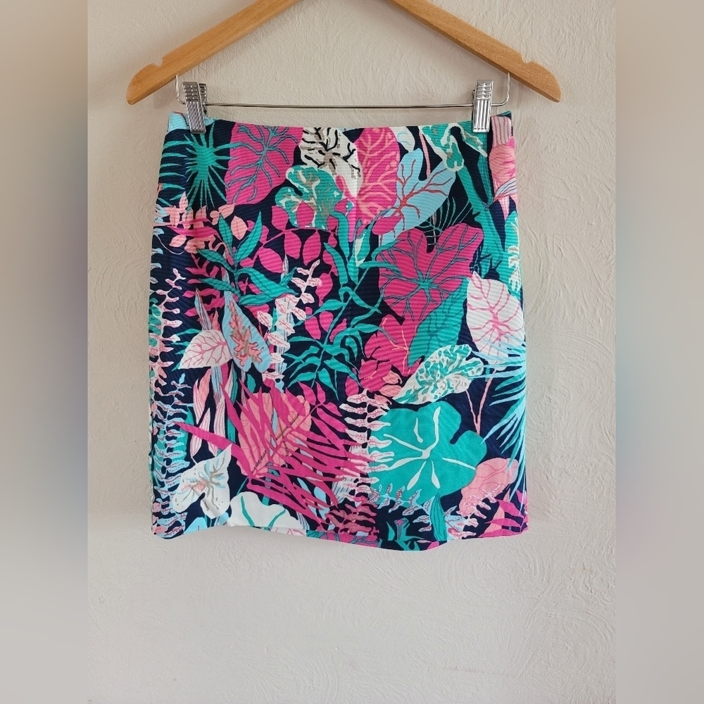 Talbots Tropical Botanical Skirt , Multicolor, Size 2 - Picture 4 of 8